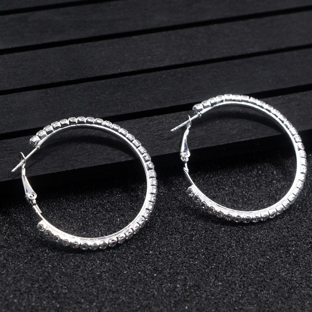 2021 New 30-80mm Large Crystal Hoops Earrings Paparazzi Basketball Wives CZ Hiphop Earrings Christmas Gift 2021 New 30-80mm Large Crystal Hoops Earrings Paparazzi Basketball Wives CZ Hiphop Earrings Christmas Gift