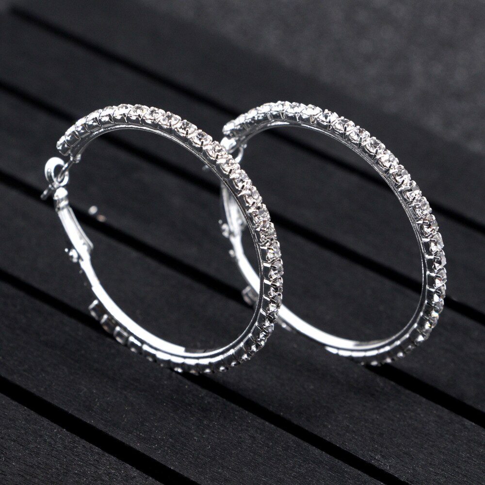 2021 New 30-80mm Large Crystal Hoops Earrings Paparazzi Basketball Wives CZ Hiphop Earrings Christmas Gift 2021 New 30-80mm Large Crystal Hoops Earrings Paparazzi Basketball Wives CZ Hiphop Earrings Christmas Gift