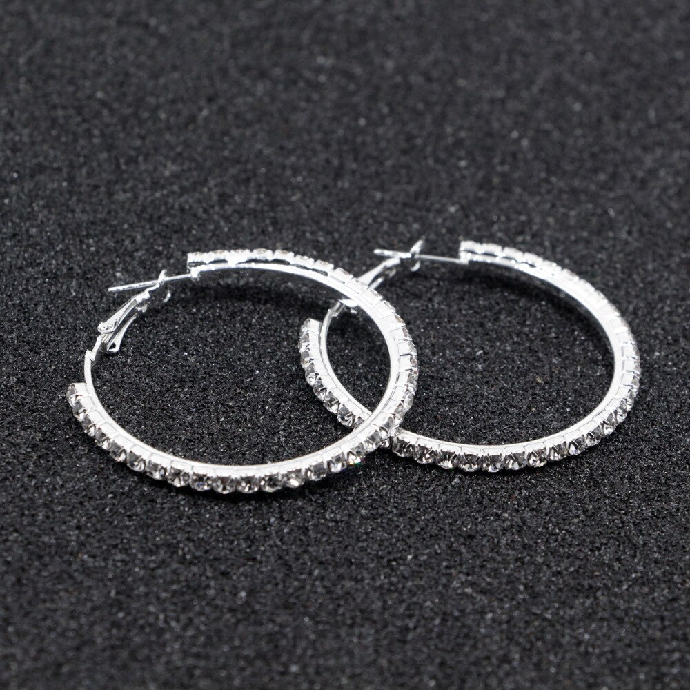 2021 New 30-80mm Large Crystal Hoops Earrings Paparazzi Basketball Wives CZ Hiphop Earrings Christmas Gift 2021 New 30-80mm Large Crystal Hoops Earrings Paparazzi Basketball Wives CZ Hiphop Earrings Christmas Gift