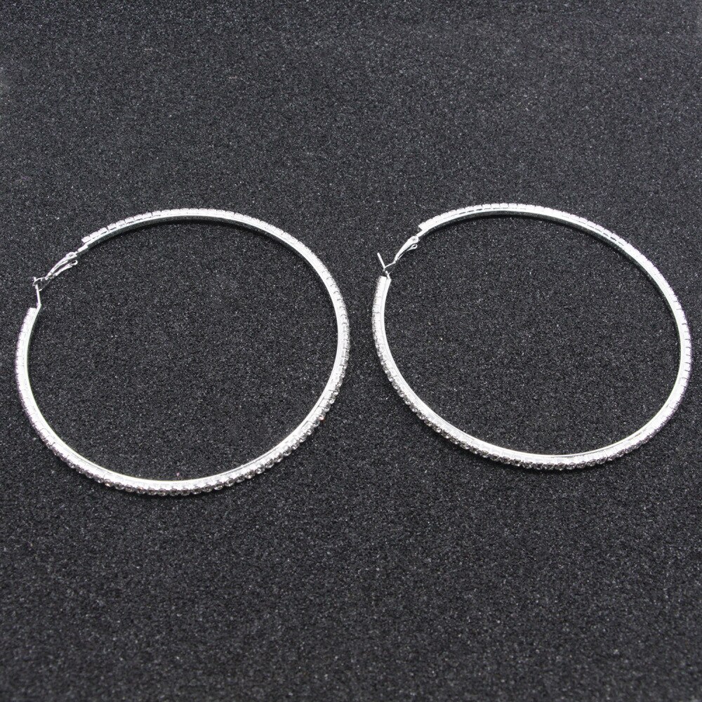 2021 New 30-80mm Large Crystal Hoops Earrings Paparazzi Basketball Wives CZ Hiphop Earrings Christmas Gift 2021 New 30-80mm Large Crystal Hoops Earrings Paparazzi Basketball Wives CZ Hiphop Earrings Christmas Gift