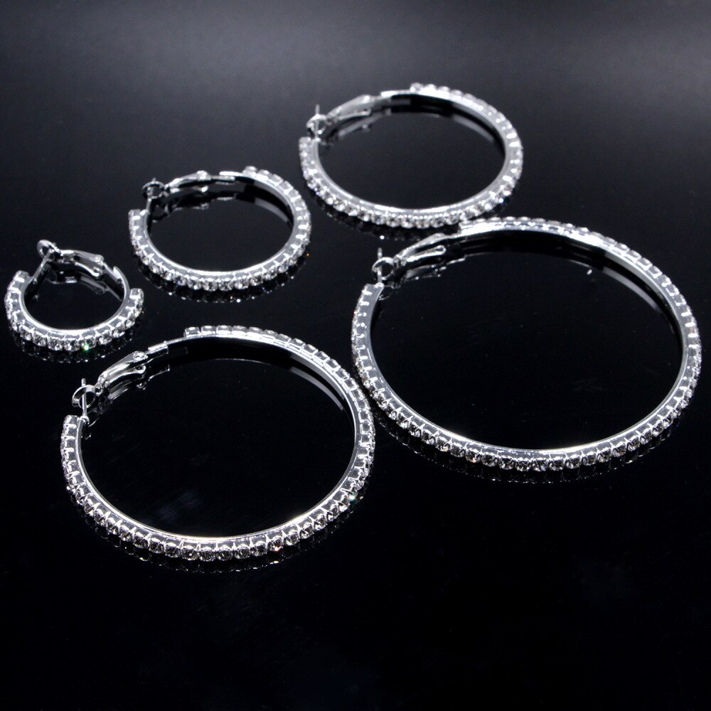 2021 New 30-80mm Large Crystal Hoops Earrings Paparazzi Basketball Wives CZ Hiphop Earrings Christmas Gift 2021 New 30-80mm Large Crystal Hoops Earrings Paparazzi Basketball Wives CZ Hiphop Earrings Christmas Gift