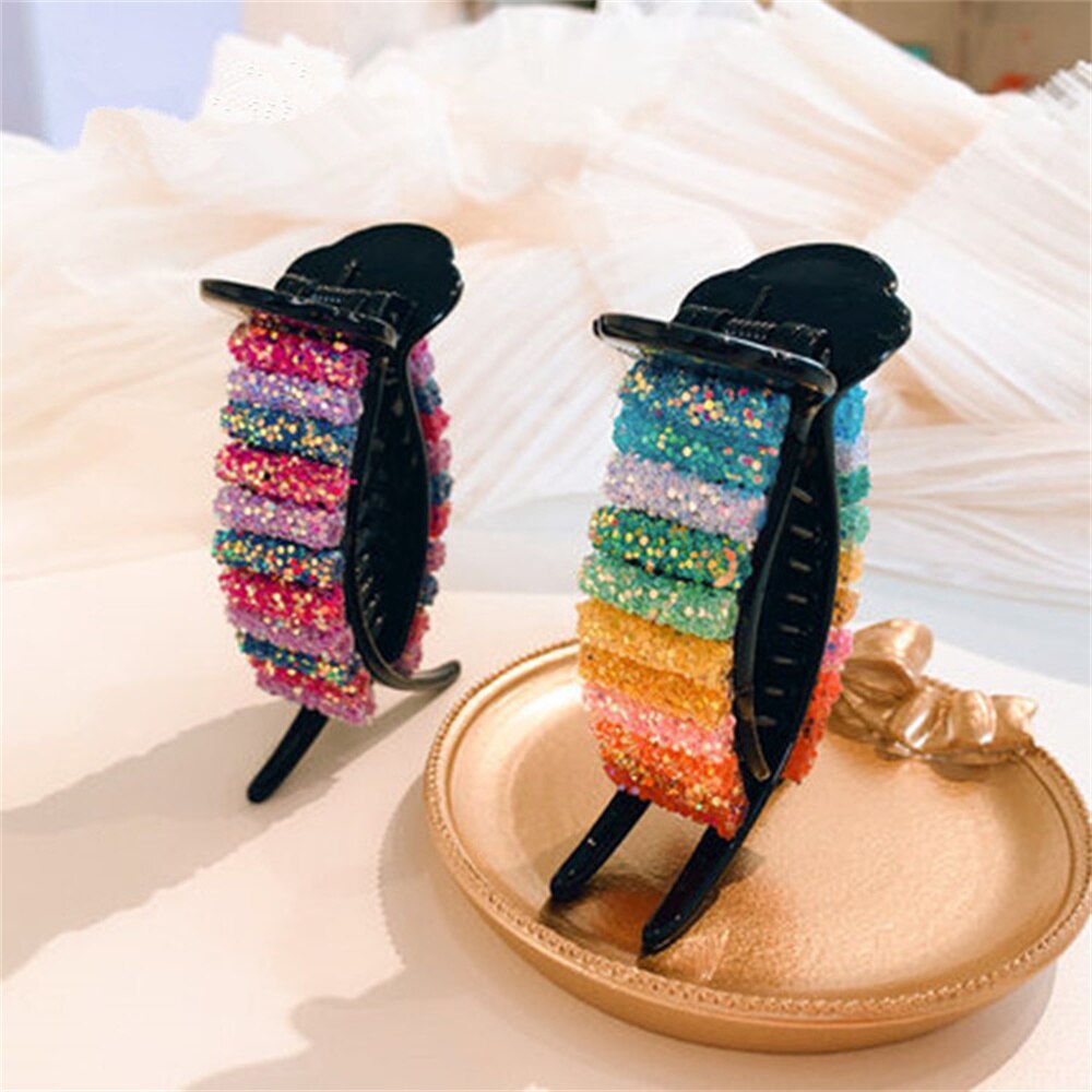 Korean Rainbow Hair Claw Crabs Large for Ponytail Bun Hair Clamps Candy Color Clips Hairpin Fashion Headdress Accessories Gifts Korean Rainbow Hair Claw Crabs Large for Ponytail Bun Hair Clamps Candy Color Clips Hairpin Fashion Headdress Accessories Gifts