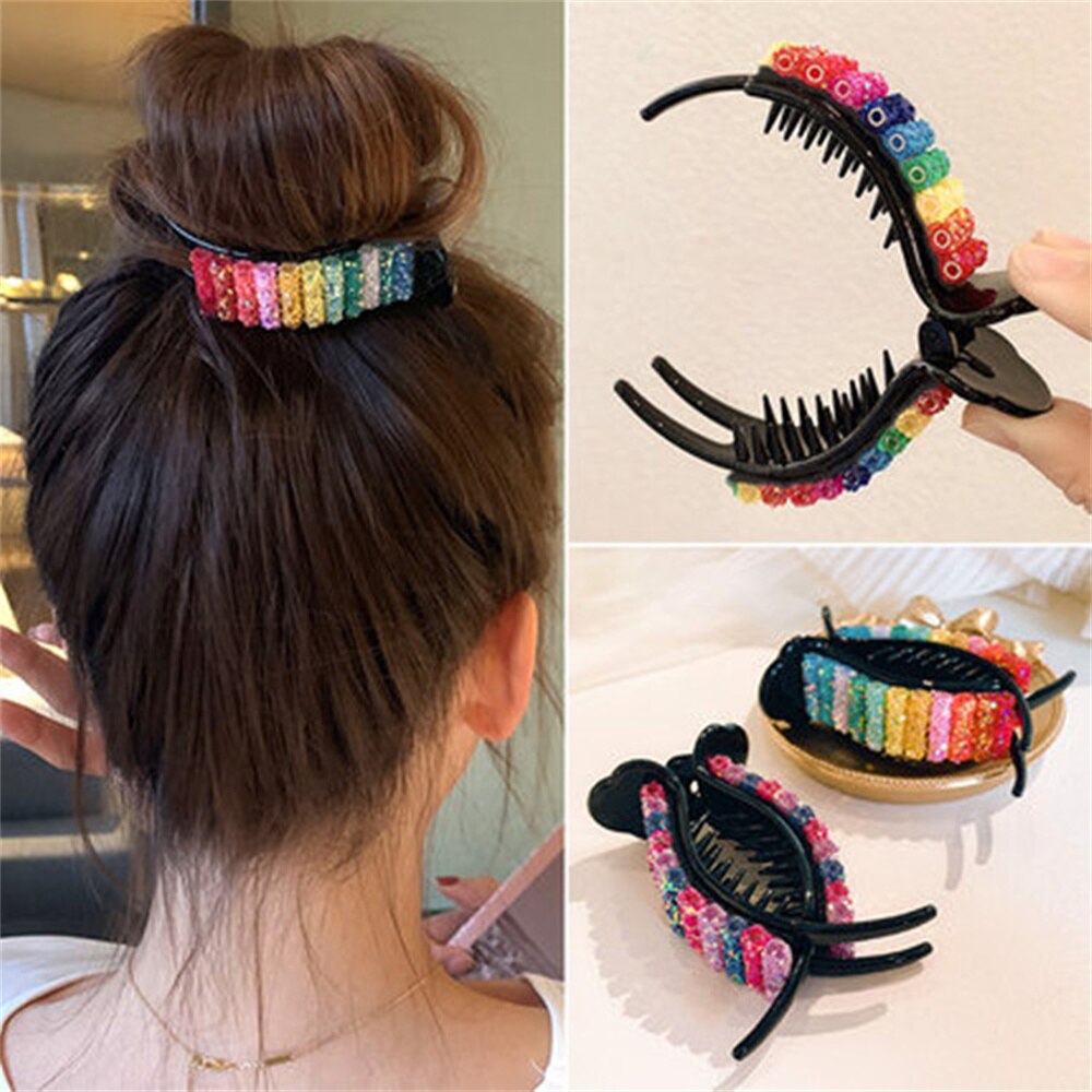 Korean Rainbow Hair Claw Crabs Large for Ponytail Bun Hair Clamps Candy Color Clips Hairpin Fashion Headdress Accessories Gifts Korean Rainbow Hair Claw Crabs Large for Ponytail Bun Hair Clamps Candy Color Clips Hairpin Fashion Headdress Accessories Gifts