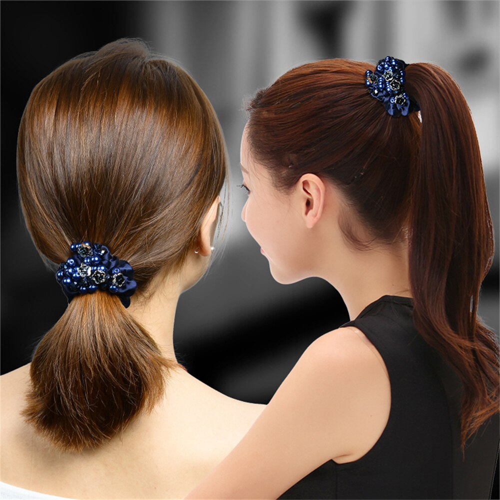 Fashion Pearls Beaded Hair Scrunchies Ponytail Hair Tie Sweet Pearl Elastic Hair Bands Pearl Flower Hair Rope Hair Accessories Fashion Pearls Beaded Hair Scrunchies Ponytail Hair Tie Sweet Pearl Elastic Hair Bands Pearl Flower Hair Rope Hair Accessories