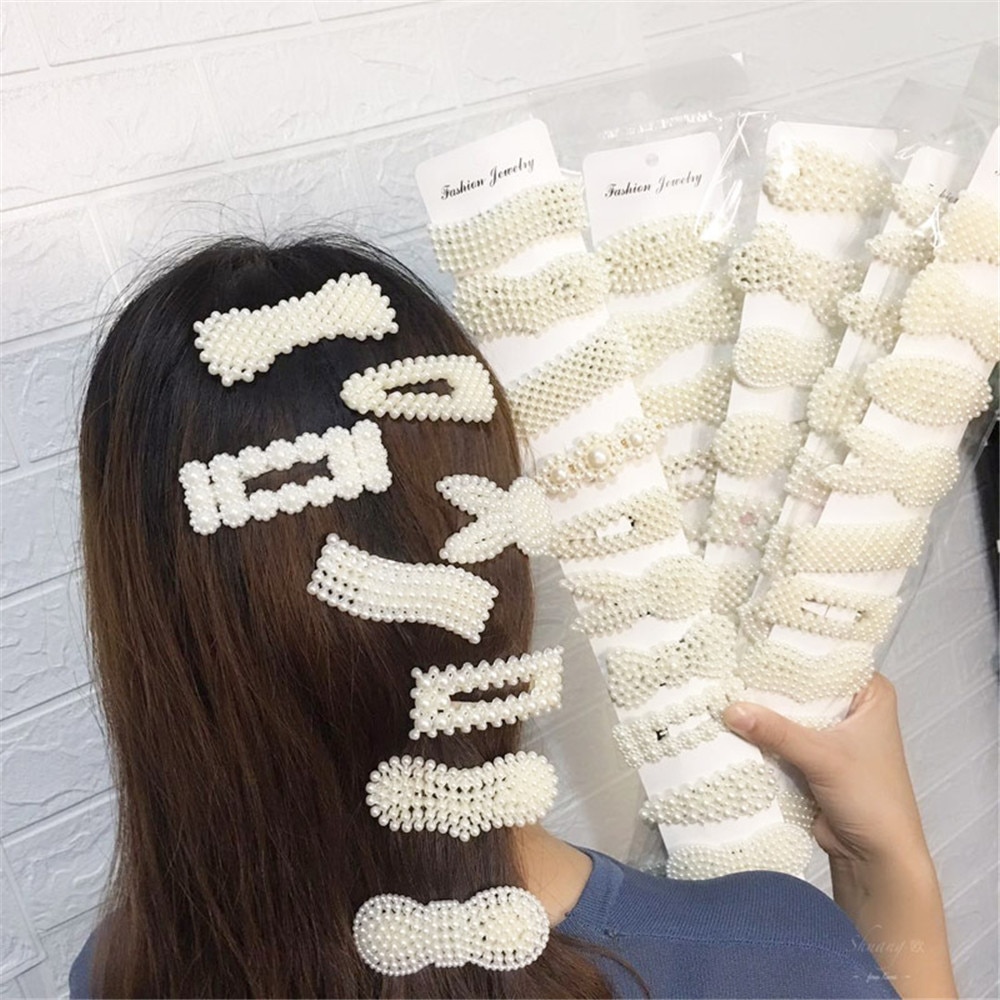 10PCS/Set Women Girls Elegant Imitation Pearls Geometric Hairpins Sweet Hair Ornament Clips Barrettes Fashion Hair Accessories 10PCS/Set Women Girls Elegant Imitation Pearls Geometric Hairpins Sweet Hair Ornament Clips Barrettes Fashion Hair Accessories