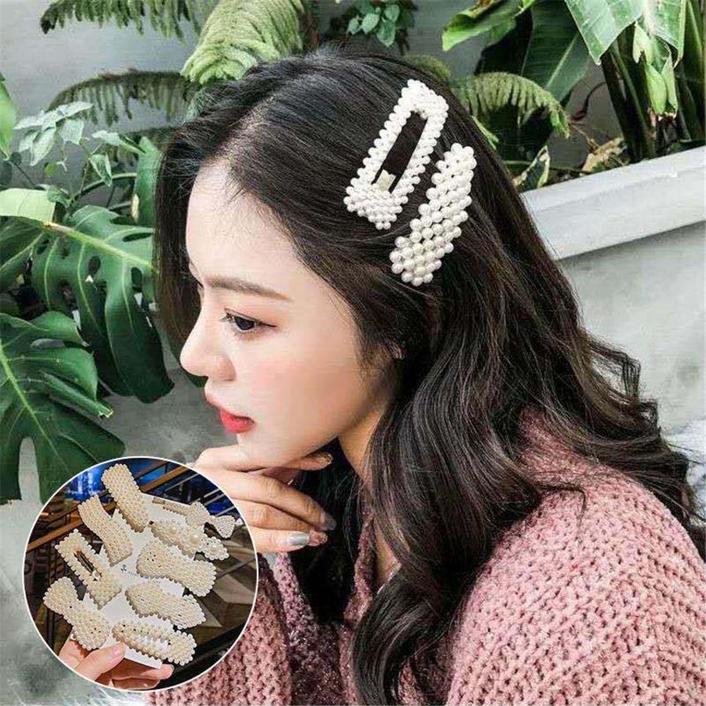 10PCS/Set Women Girls Elegant Imitation Pearls Geometric Hairpins Sweet Hair Ornament Clips Barrettes Fashion Hair Accessories 10PCS/Set Women Girls Elegant Imitation Pearls Geometric Hairpins Sweet Hair Ornament Clips Barrettes Fashion Hair Accessories