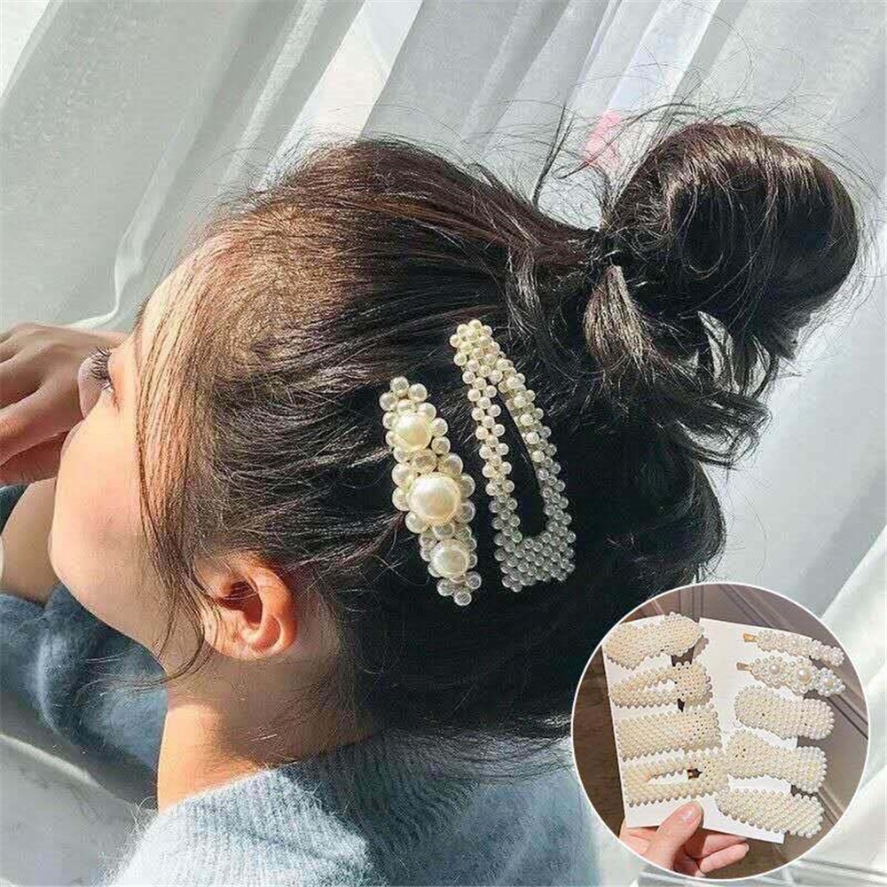 10PCS/Set Women Girls Elegant Imitation Pearls Geometric Hairpins Sweet Hair Ornament Clips Barrettes Fashion Hair Accessories 10PCS/Set Women Girls Elegant Imitation Pearls Geometric Hairpins Sweet Hair Ornament Clips Barrettes Fashion Hair Accessories