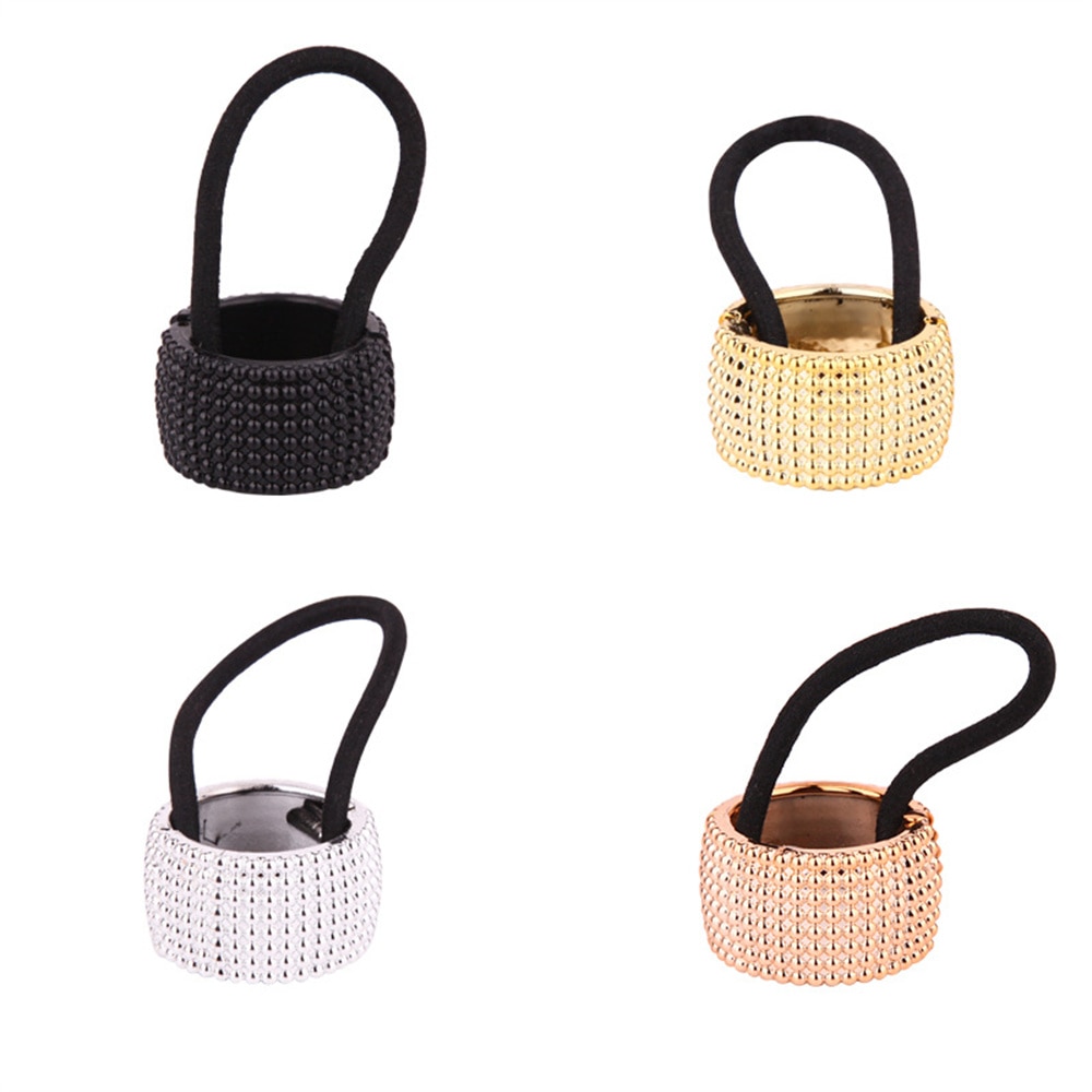 Chic Simple Hair Ring Metal Horsetail Wild Rope For Woman Girls Scrunchy Punk Ponytail Holder Elastic Hair Band Hair Accessories Chic Simple Hair Ring Metal Horsetail Wild Rope For Woman Girls Scrunchy Punk Ponytail Holder Elastic Hair Band Hair Accessories