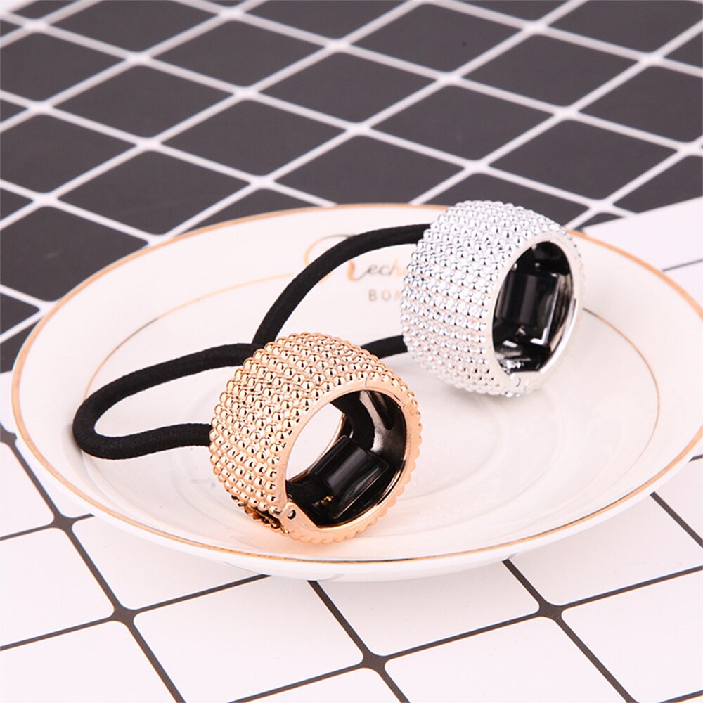 Chic Simple Hair Ring Metal Horsetail Wild Rope For Woman Girls Scrunchy Punk Ponytail Holder Elastic Hair Band Hair Accessories Chic Simple Hair Ring Metal Horsetail Wild Rope For Woman Girls Scrunchy Punk Ponytail Holder Elastic Hair Band Hair Accessories