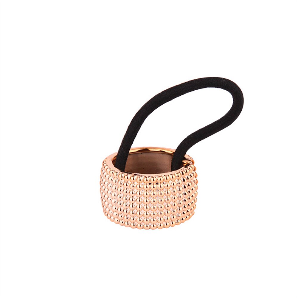 Chic Simple Hair Ring Metal Horsetail Wild Rope For Woman Girls Scrunchy Punk Ponytail Holder Elastic Hair Band Hair Accessories