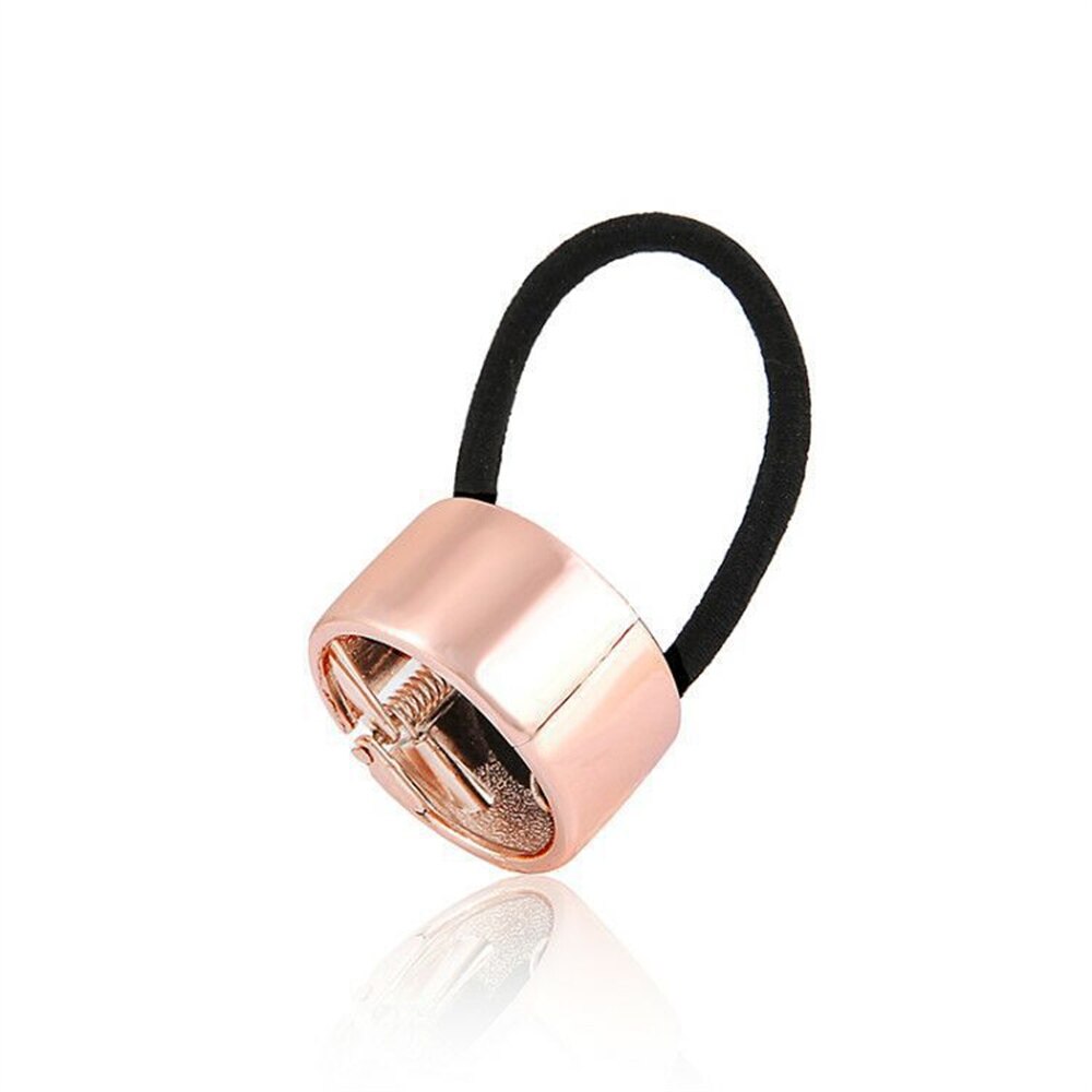 Chic Simple Hair Ring Metal Horsetail Wild Rope For Woman Girls Scrunchy Punk Ponytail Holder Elastic Hair Band Hair Accessories