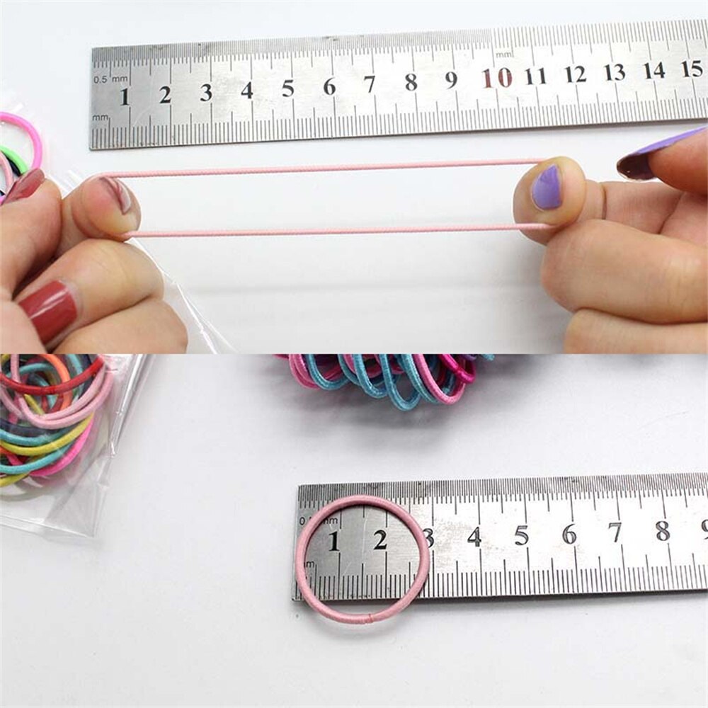 New 100pcs/lot Hair bands Girl Candy Color Elastic Rubber Band Hair band Child Baby Headband Scrunchie Hair Accessories For Hair