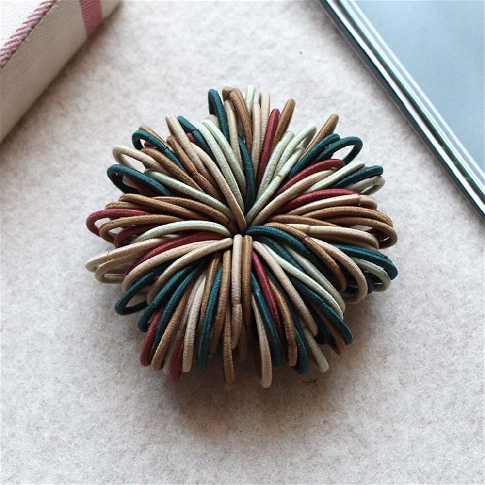 New 100pcs/lot Hair bands Girl Candy Color Elastic Rubber Band Hair band Child Baby Headband Scrunchie Hair Accessories For Hair