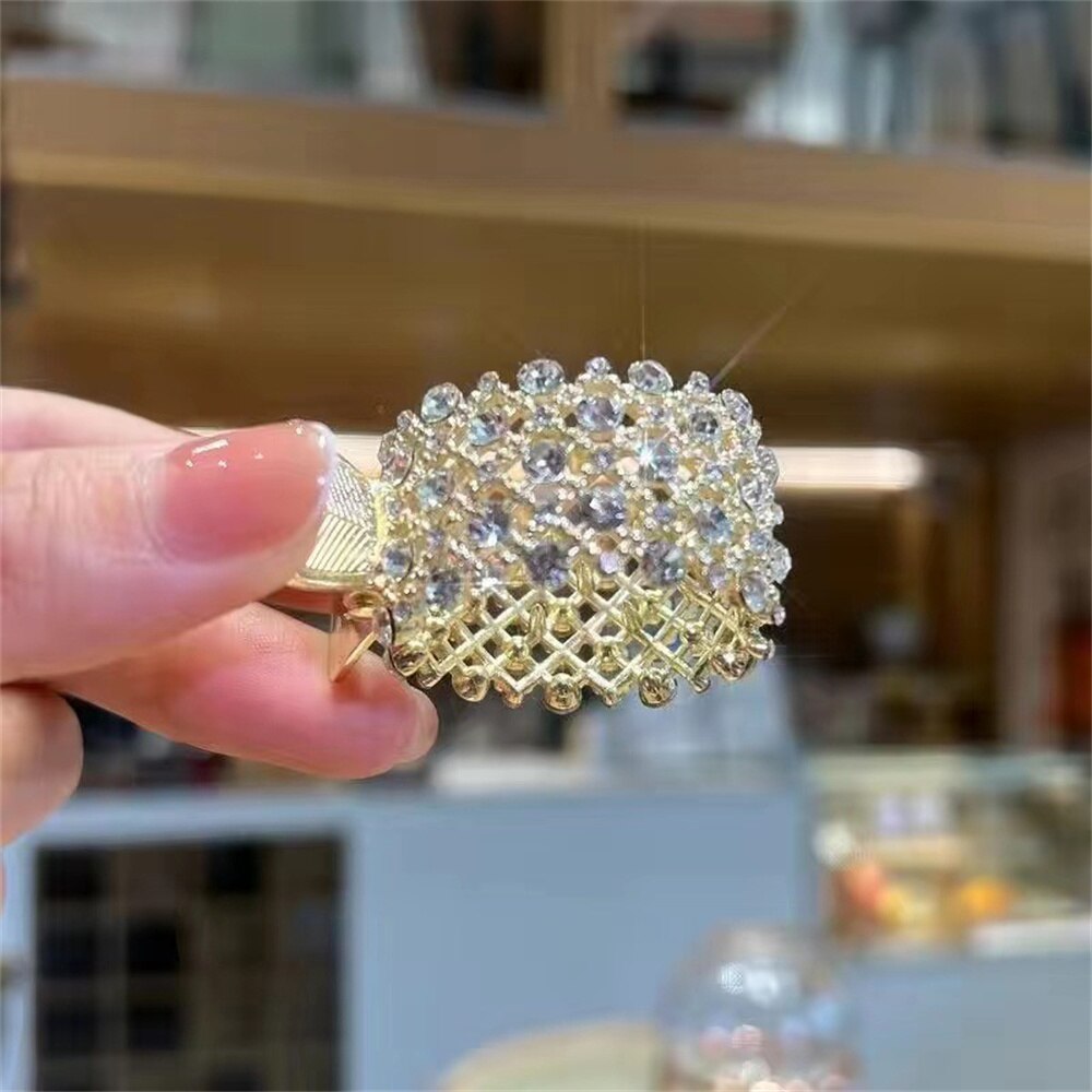 Pearl Rhinestone Metal Hair Clip Small Diamond Hairpins High Ponytail Holder Hair Claws Wedding Korean Hair Jewelry Accessories Pearl Rhinestone Metal Hair Clip Small Diamond Hairpins High Ponytail Holder Hair Claws Wedding Korean Hair Jewelry Accessories