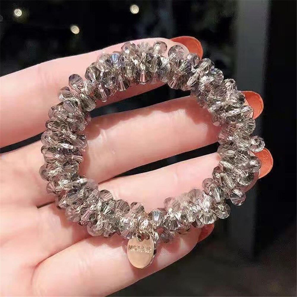 Multicolor Beads Hair Tie Elastic Hair Rope For Women Simple Metal Sheets Scrunchies Ponytail Headdress For Women Accessories Multicolor Beads Hair Tie Elastic Hair Rope For Women Simple Metal Sheets Scrunchies Ponytail Headdress For Women Accessories