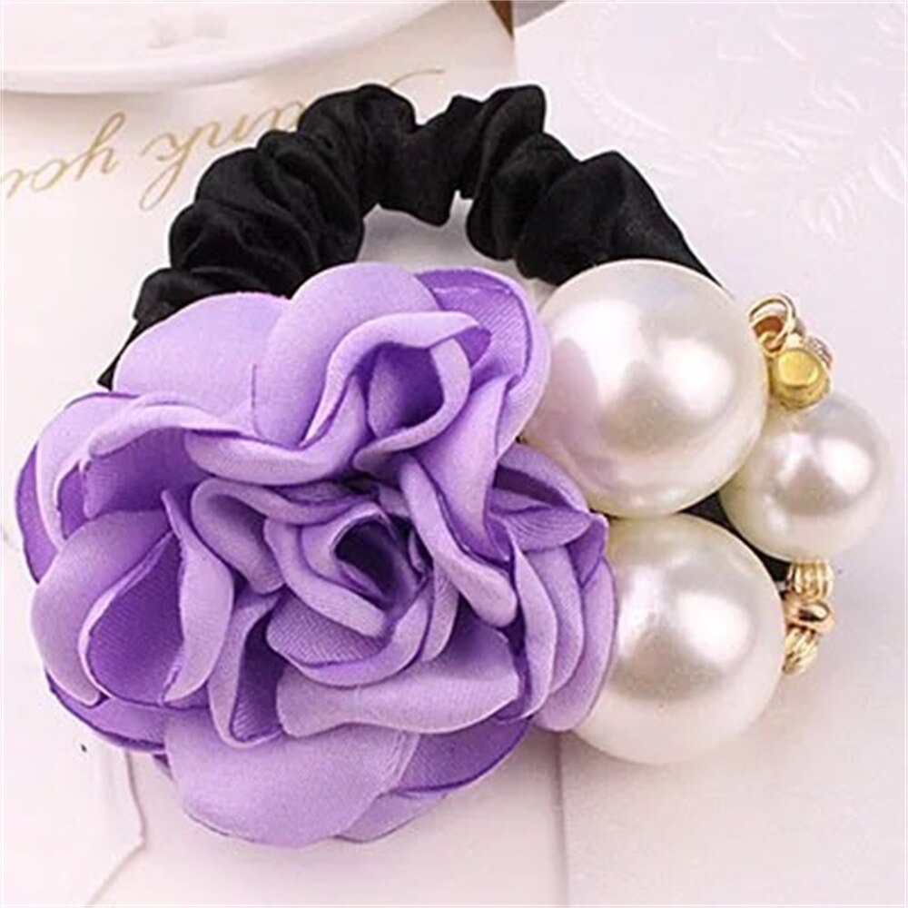 1PC Fashion Style Big Rose Flower Hair Bands Pearl Rhinestone Elastic Hair Rope For Women Girls Rubber Ring Hair Accessories 1PC Fashion Style Big Rose Flower Hair Bands Pearl Rhinestone Elastic Hair Rope For Women Girls Rubber Ring Hair Accessories