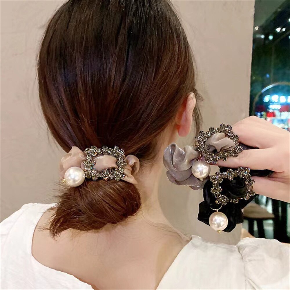 Organza Large Intestine Hair Ring Retro Head Rope Female Ball Hair Rope Elastic Hair Bands Temperament Hair Accessories Organza Large Intestine Hair Ring Retro Head Rope Female Ball Hair Rope Elastic Hair Bands Temperament Hair Accessories