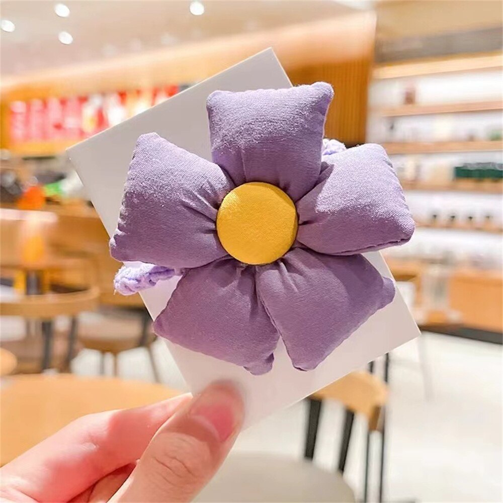 Rubber Bands For Girls Lovely Cartoon Flowers Butterfly Elastic Hair Bands Head Rope Ponytail Holder Children's Hair Accessories