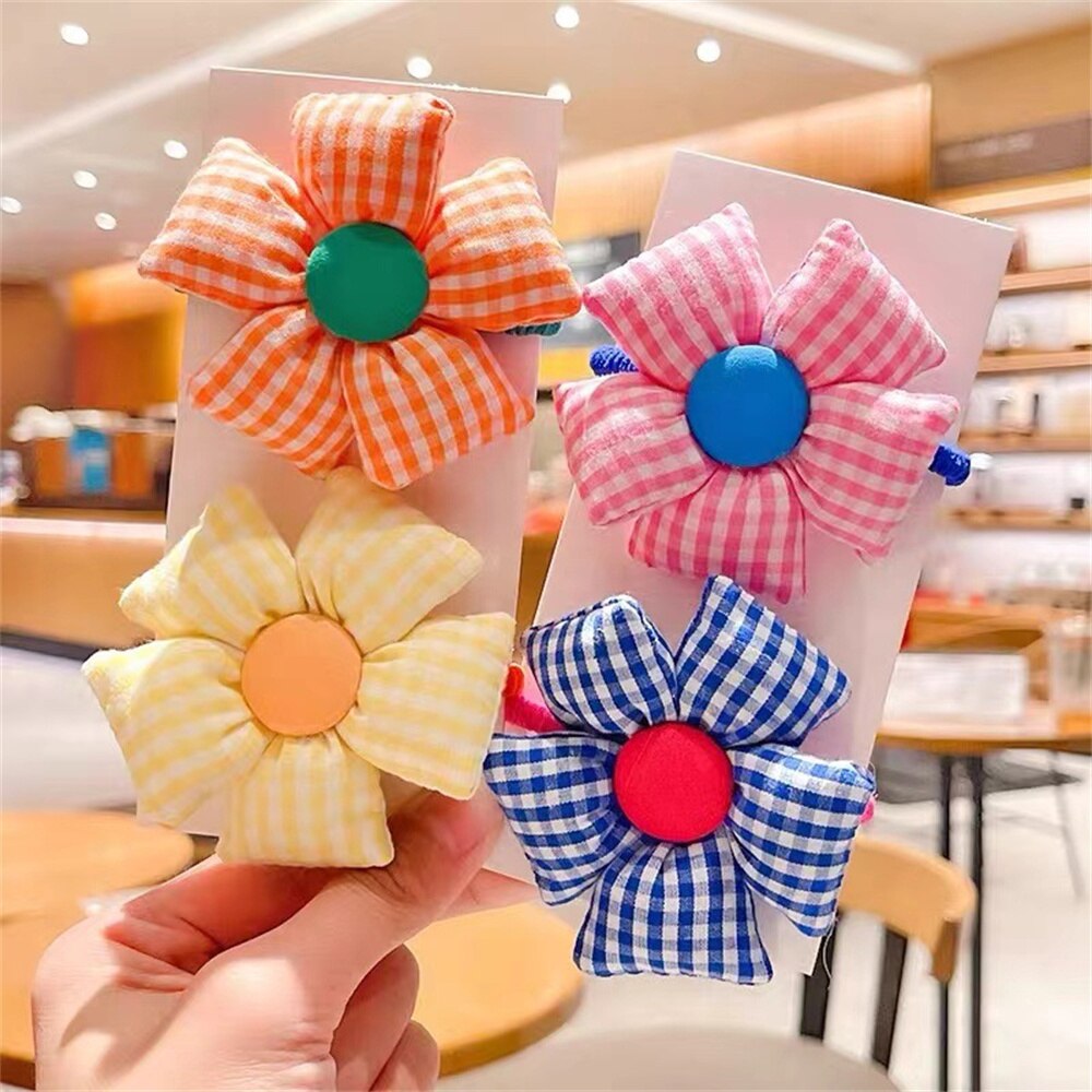 Rubber Bands For Girls Lovely Cartoon Flowers Butterfly Elastic Hair Bands Head Rope Ponytail Holder Children's Hair Accessories