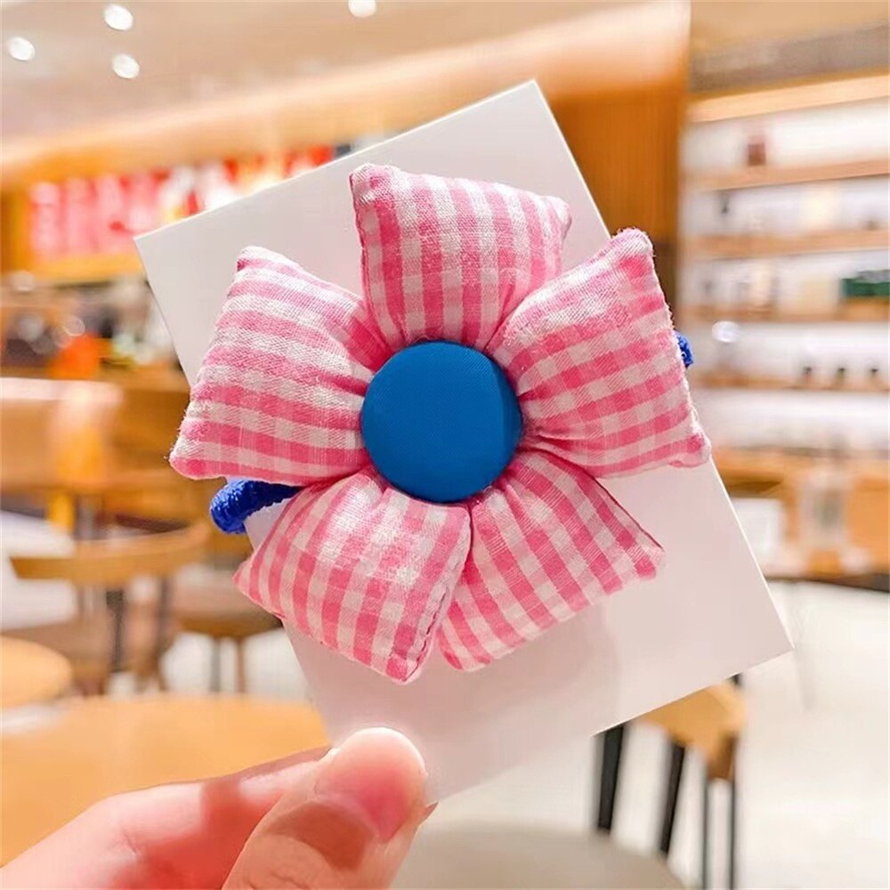 Rubber Bands For Girls Lovely Cartoon Flowers Butterfly Elastic Hair Bands Head Rope Ponytail Holder Children's Hair Accessories