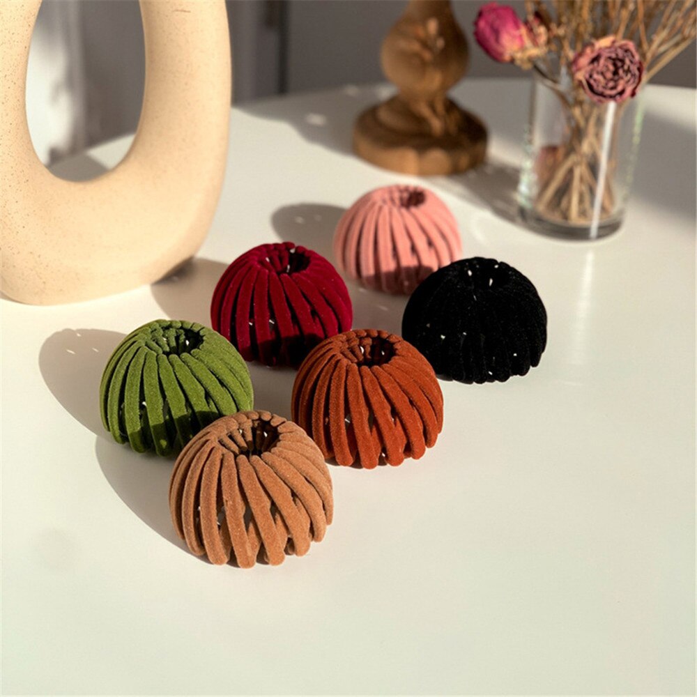 Bird Nest Hair Claw Expanding Velvet Hair Accessories Fashion Buckle Hairpins Women New Ponytail Holder Headwear Friends Gifts