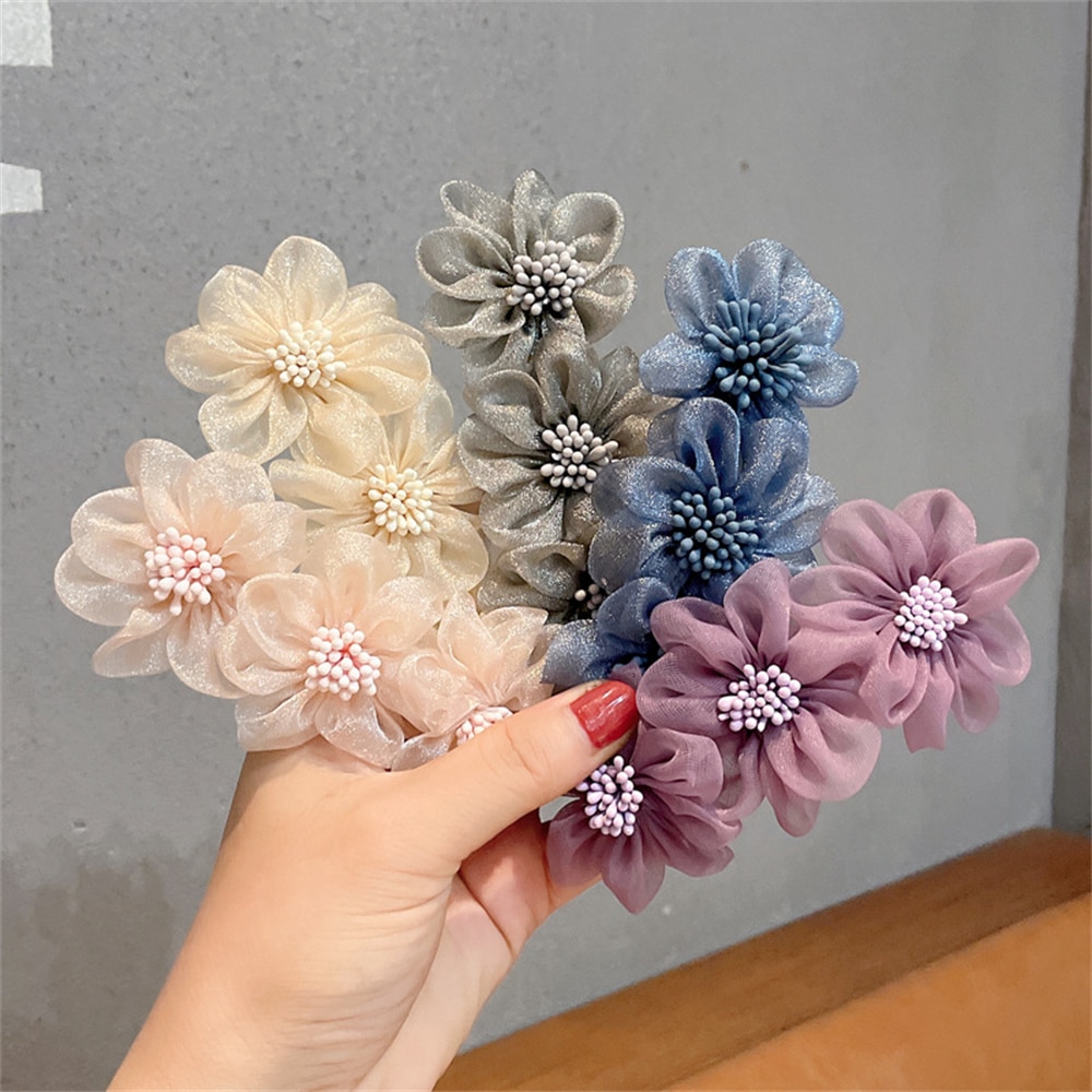 Fashion Flower Headdress Pink Floral Hairpin Spring Clip for Women Hair Jewelry Woman Statement Wedding Girls Hair Accessories Fashion Flower Headdress Pink Floral Hairpin Spring Clip for Women Hair Jewelry Woman Statement Wedding Girls Hair Accessories