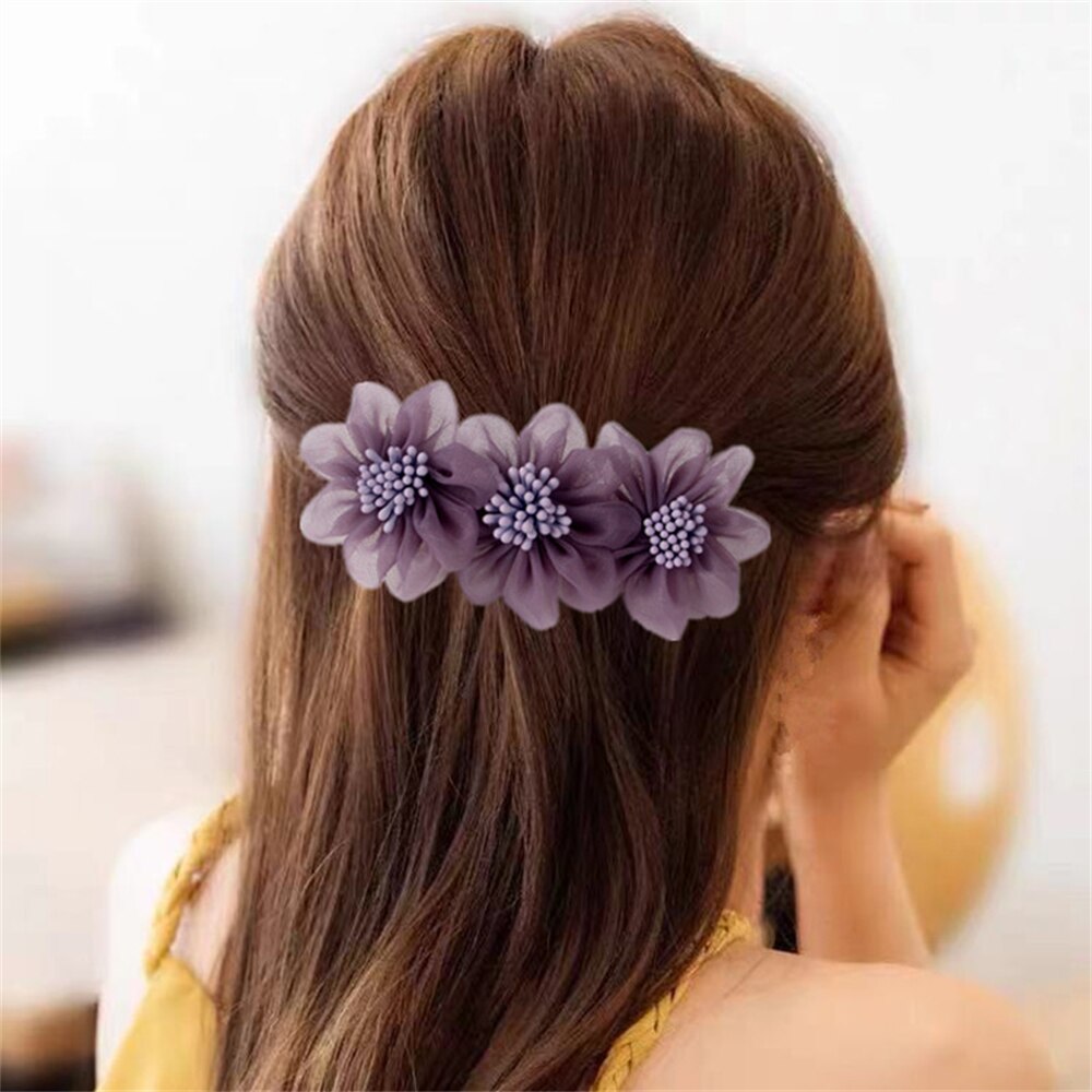 Fashion Flower Headdress Pink Floral Hairpin Spring Clip for Women Hair Jewelry Woman Statement Wedding Girls Hair Accessories Fashion Flower Headdress Pink Floral Hairpin Spring Clip for Women Hair Jewelry Woman Statement Wedding Girls Hair Accessories