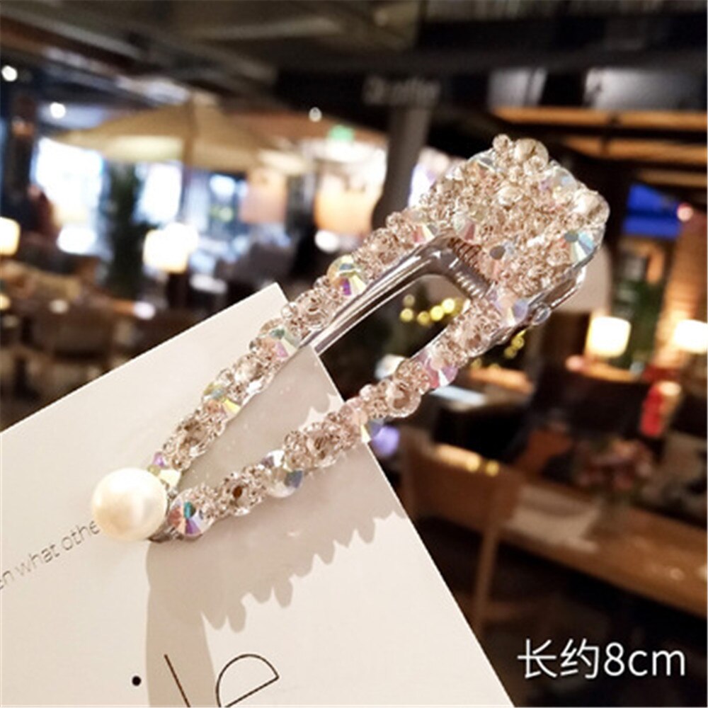 Full Crystal Hairpins Woman Hair Accessories Pearl Hair Clips Korean Style Hair Grip Girls Sweet BB Clips Barrettes Headwear