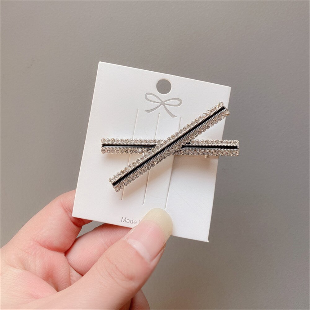 New Girls Floral Simple Rhinestone Barrette Hairpins Headwear Imitation Pearl Flower Bow Hairpin Hair Clips