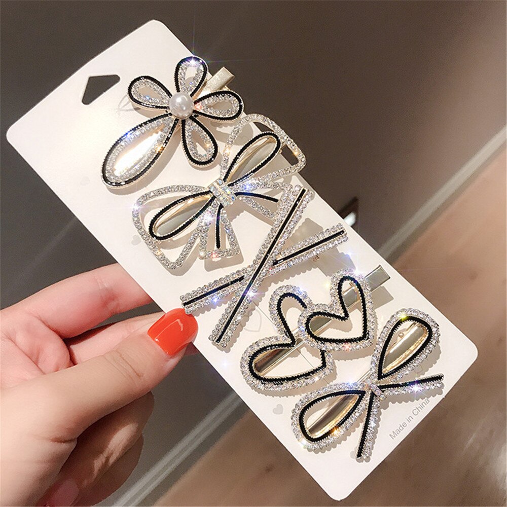 New Girls Floral Simple Rhinestone Barrette Hairpins Headwear Imitation Pearl Flower Bow Hairpin Hair Clips New Girls Floral Simple Rhinestone Barrette Hairpins Headwear Imitation Pearl Flower Bow Hairpin Hair Clips