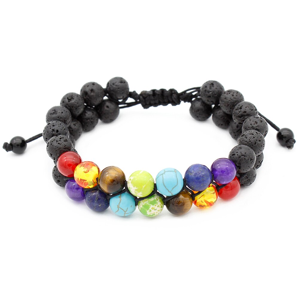 Universe Planets 7 Chakra Healing Beaded Bracelet Natural Lava Stone Diffuser Bracelet Jewelry Bracelet For Women or Men