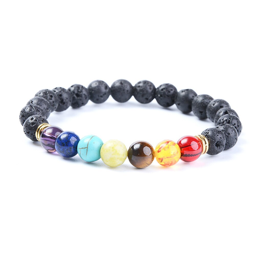 7 Chakra Black Lava Healing Beads Bracelet Natural Stone Yoga Bracelet Colorful Volcanic Rock Fashion Jewelry For Women Men 7 Chakra Black Lava Healing Beads Bracelet Natural Stone Yoga Bracelet Colorful Volcanic Rock Fashion Jewelry For Women Men