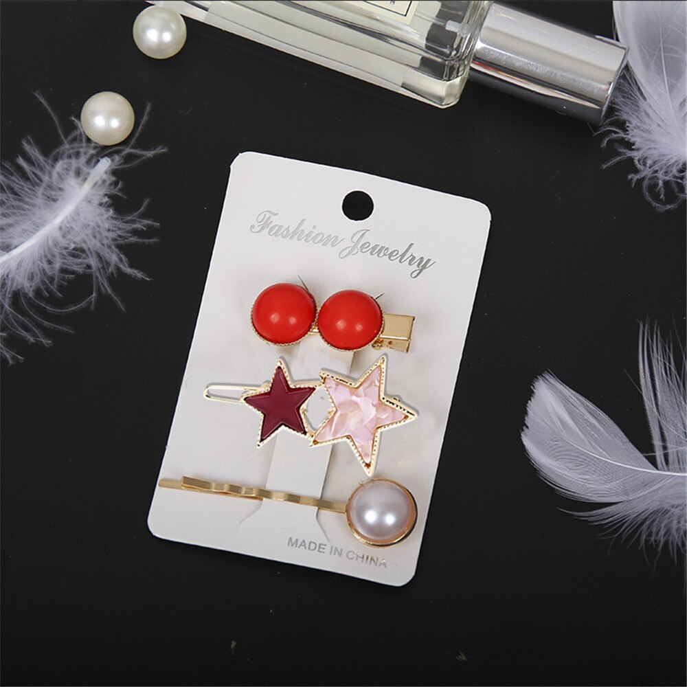 3pcs/set Women Girls Pearl Crystal Hairpins Side Clip Hair Jewelry Trendy Geometric Headwear Fashion Hair Accessories Barrettes 3pcs/set Women Girls Pearl Crystal Hairpins Side Clip Hair Jewelry Trendy Geometric Headwear Fashion Hair Accessories Barrettes