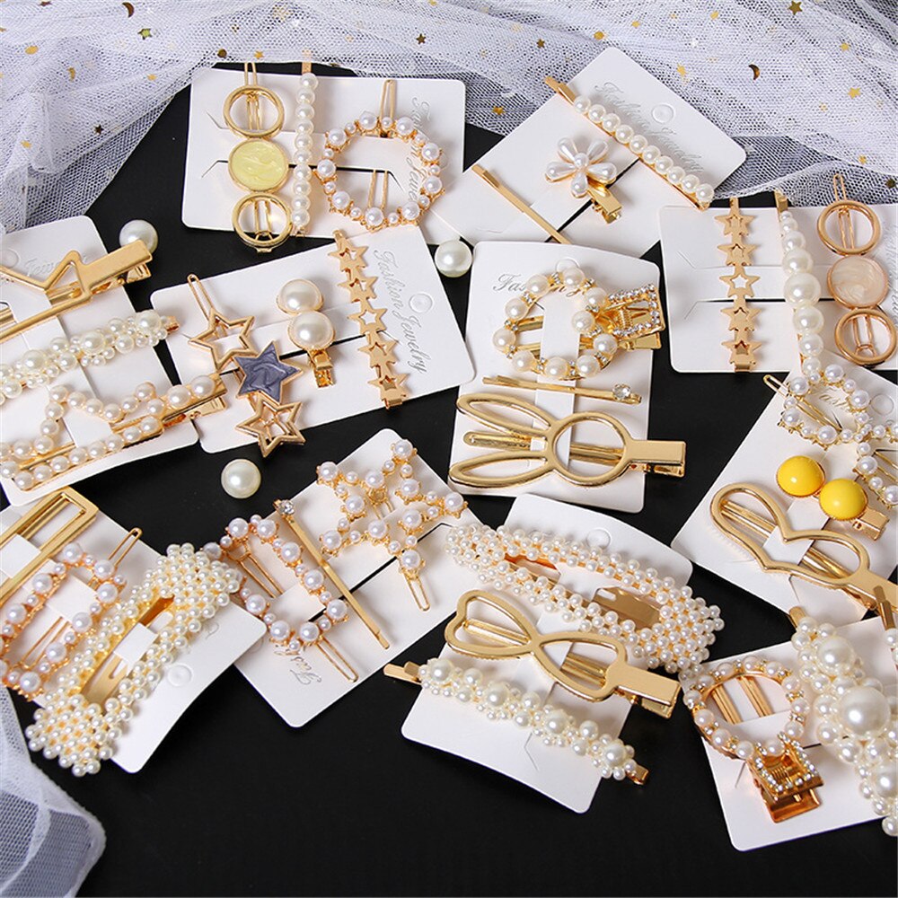3pcs/set Women Girls Pearl Crystal Hairpins Side Clip Hair Jewelry Trendy Geometric Headwear Fashion Hair Accessories Barrettes 3pcs/set Women Girls Pearl Crystal Hairpins Side Clip Hair Jewelry Trendy Geometric Headwear Fashion Hair Accessories Barrettes