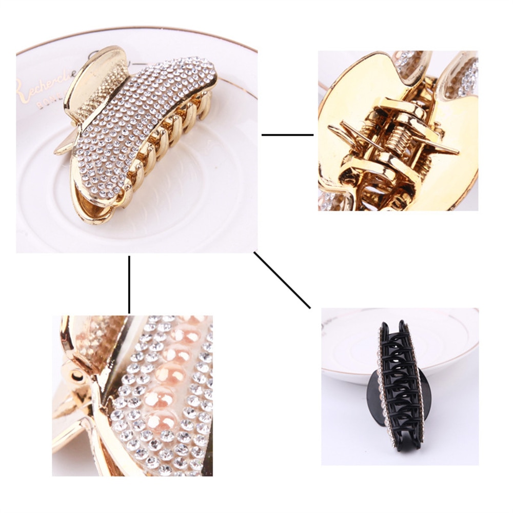 1PC Rhinestone Hair Clips Crab Hair Claw for Girl Hairpins Barrettes Headwear Women Pearl Hair Accessories Fashion 1PC Rhinestone Hair Clips Crab Hair Claw for Girl Hairpins Barrettes Headwear Women Pearl Hair Accessories Fashion