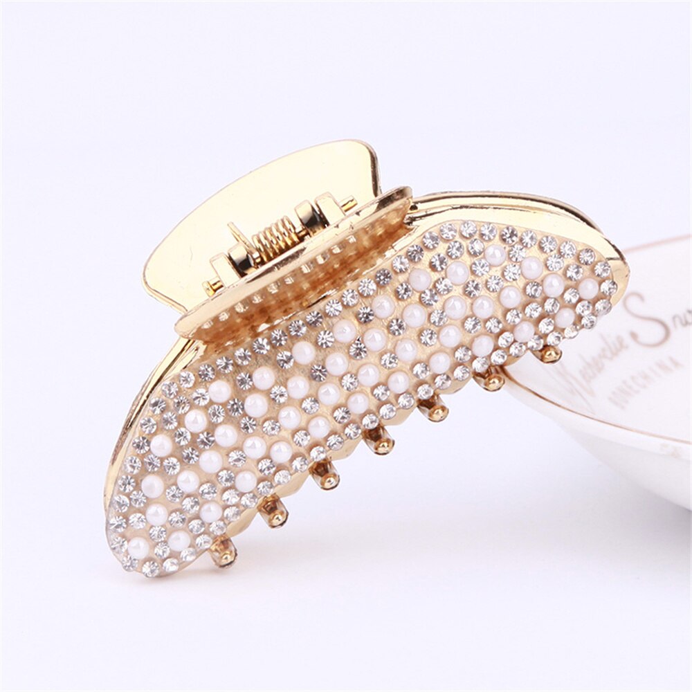1PC Rhinestone Hair Clips Crab Hair Claw for Girl Hairpins Barrettes Headwear Women Pearl Hair Accessories Fashion
