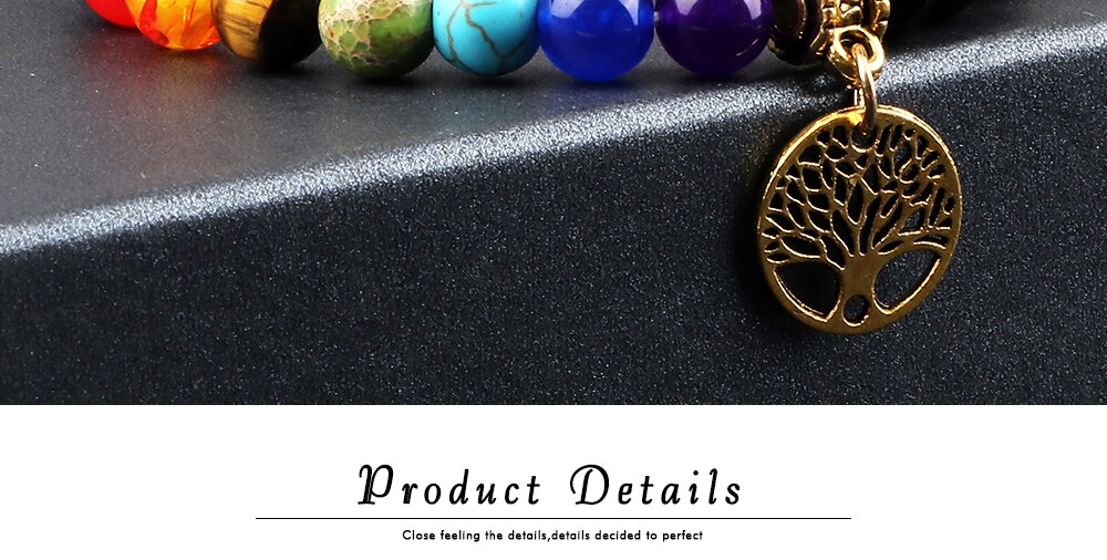 Hot 7 Chakra Life Tree Bracelets Natural Stone Reiki Healing Engry Beads Bangles Women Men Yoga Bracelet Meditation Jewelry Gift