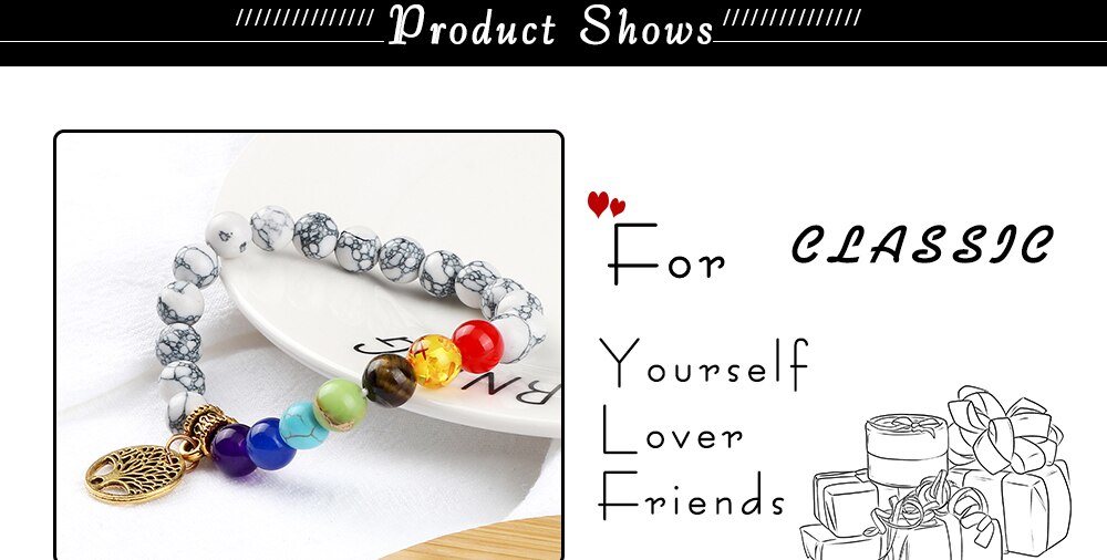 Hot 7 Chakra Life Tree Bracelets Natural Stone Reiki Healing Engry Beads Bangles Women Men Yoga Bracelet Meditation Jewelry Gift
