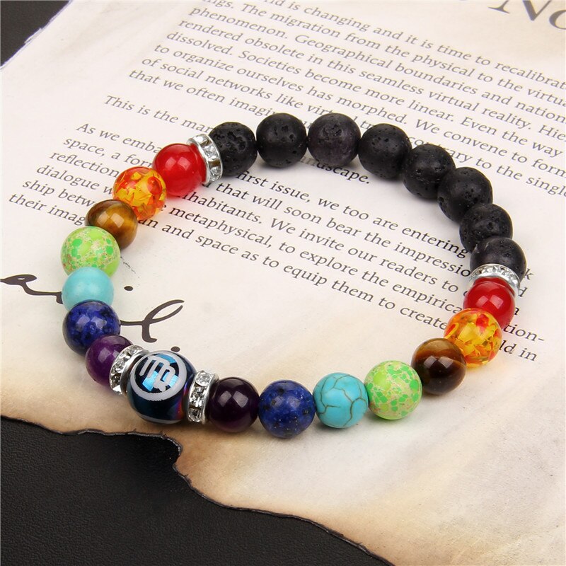 Zodiac Bracelet 7 Chakra 12 Constellation Bracelets For Women Men Lava Rock Aromatherapy Essential Oil Diffuser Yoga Bangle