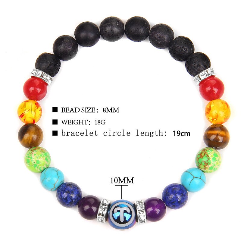 Zodiac Bracelet 7 Chakra 12 Constellation Bracelets For Women Men Lava Rock Aromatherapy Essential Oil Diffuser Yoga Bangle Zodiac Bracelet 7 Chakra 12 Constellation Bracelets For Women Men Lava Rock Aromatherapy Essential Oil Diffuser Yoga Bangle