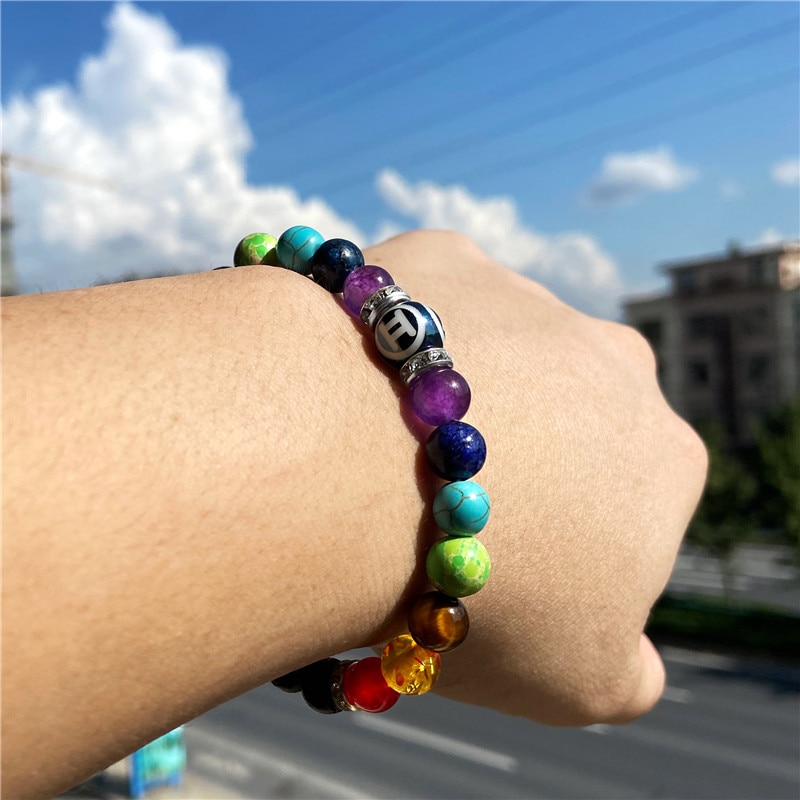 Zodiac Bracelet 7 Chakra 12 Constellation Bracelets For Women Men Lava Rock Aromatherapy Essential Oil Diffuser Yoga Bangle