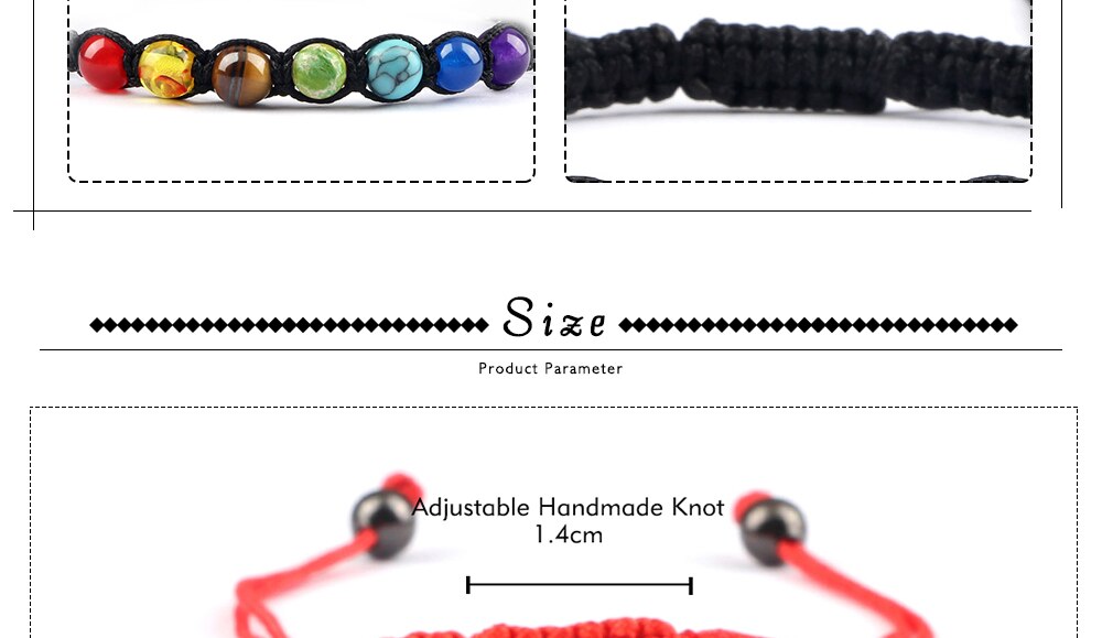 Handmade 7 Chakra Beads Bracelet 6mm Natural Stone String Braided Yoga Reiki Healing Balance Bracelets & Bangles Meditation Gift
