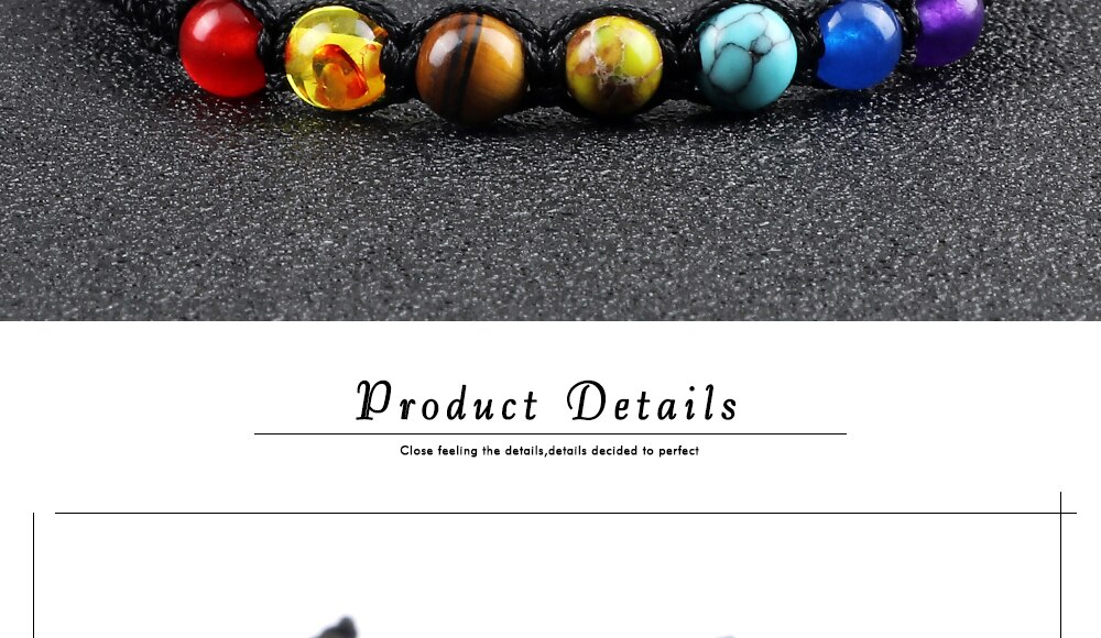 Handmade 7 Chakra Beads Bracelet 6mm Natural Stone String Braided Yoga Reiki Healing Balance Bracelets & Bangles Meditation Gift