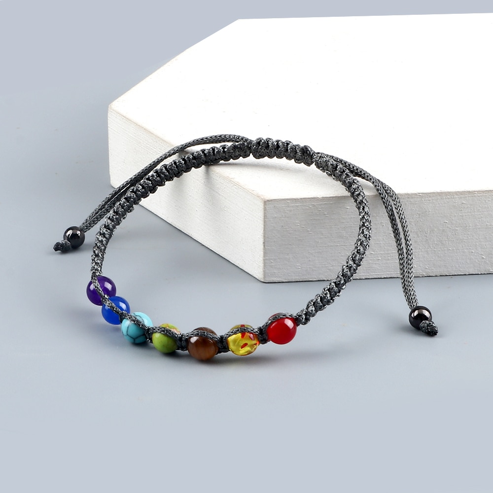 Handmade 7 Chakra Beads Bracelet 6mm Natural Stone String Braided Yoga Reiki Healing Balance Bracelets & Bangles Meditation Gift Handmade 7 Chakra Beads Bracelet 6mm Natural Stone String Braided Yoga Reiki Healing Balance Bracelets & Bangles Meditation Gift