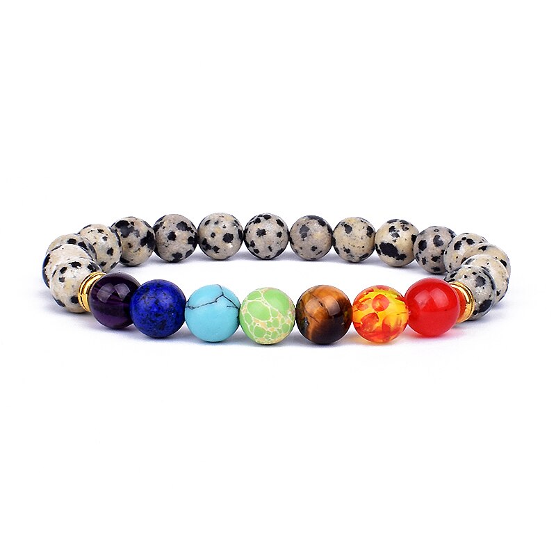Natural Stone 7 Chakra Bracelets & Bangles Tiger Eye Bead Yoga Balance Bracelet Men New Buddha Prayer Jewelry pulseira masculina