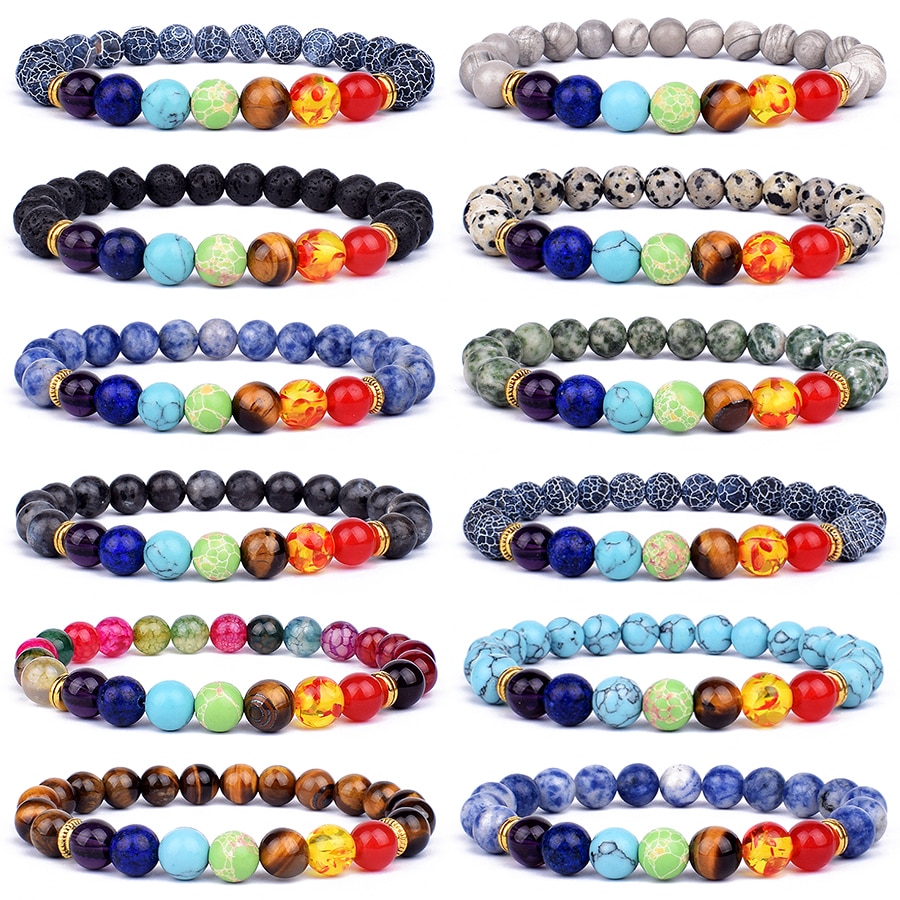 Natural Stone 7 Chakra Bracelets & Bangles Tiger Eye Bead Yoga Balance Bracelet Men New Buddha Prayer Jewelry pulseira masculina Natural Stone 7 Chakra Bracelets & Bangles Tiger Eye Bead Yoga Balance Bracelet Men New Buddha Prayer Jewelry pulseira masculina