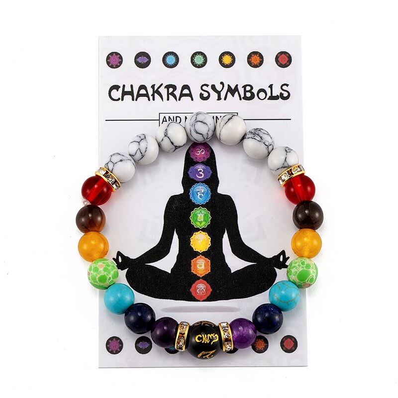 7 Chakra Bracelet with Meaning Cardfor Men Women Natural Crystal Healing Anxiety Jewellery Mandala Yoga Meditation Bracelet Gift 7 Chakra Bracelet with Meaning Cardfor Men Women Natural Crystal Healing Anxiety Jewellery Mandala Yoga Meditation Bracelet Gift