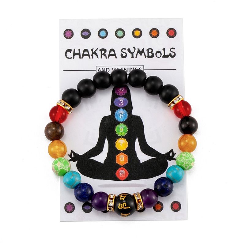 7 Chakra Bracelet with Meaning Cardfor Men Women Natural Crystal Healing Anxiety Jewellery Mandala Yoga Meditation Bracelet Gift 7 Chakra Bracelet with Meaning Cardfor Men Women Natural Crystal Healing Anxiety Jewellery Mandala Yoga Meditation Bracelet Gift