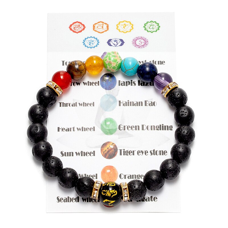 7 Chakra Bracelet with Meaning Cardfor Men Women Natural Crystal Healing Anxiety Jewellery Mandala Yoga Meditation Bracelet Gift 7 Chakra Bracelet with Meaning Cardfor Men Women Natural Crystal Healing Anxiety Jewellery Mandala Yoga Meditation Bracelet Gift