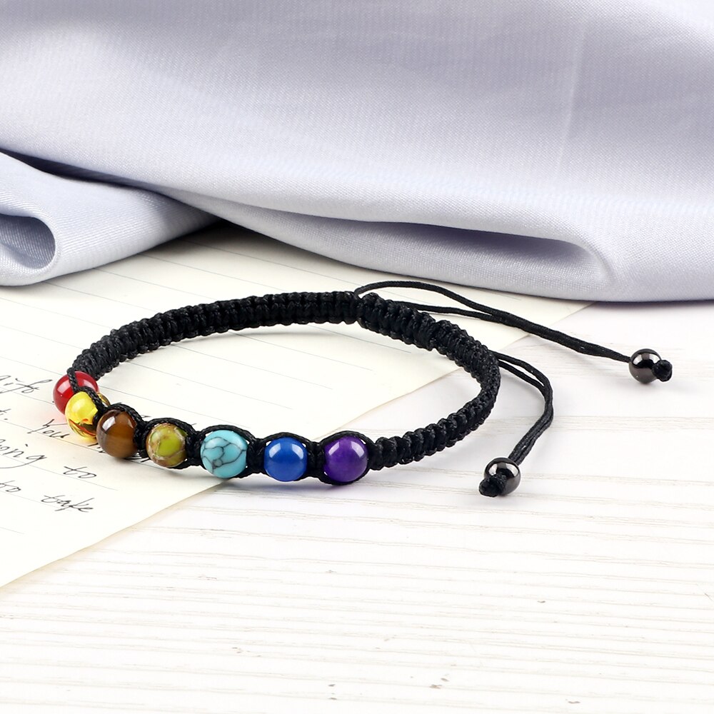 6MM 7 Chakra Braided Natural Stone Bracelet High Quality Engry Healing Bangles Couple Yoga Jewelry Chain Pulsera Gift for Friend 6MM 7 Chakra Braided Natural Stone Bracelet High Quality Engry Healing Bangles Couple Yoga Jewelry Chain Pulsera Gift for Friend